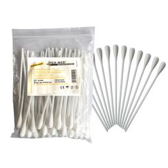 TIGA-MED Medizinische Wattestäbchen mit großem Kopf | 100 Stück (2 x 50) | PE-Stab 15cm | hygienisch verpackt | für Medizin, Kosmetik und Haushalt