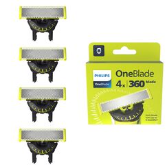 Philips OneBlade Original 360-Klingen, passend für alle OneBlade und Pro Modelle, original von Philips, 4er-Pack (Modell QP440/50)