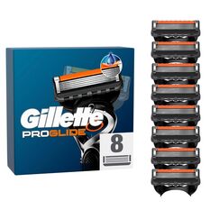 Gillette Proglide Klingen, 8 Original Ersatzklingen, Rasierklingen für Herren, 2x Gleitstreifen vor und nach den Klingen und EverGlide Gleitstreifen für unglaubliche Gründlichkeit und Komfort