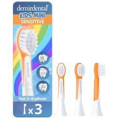 demirdental Ersatzbürsten für Kinder passend für Philips Sonicare Ersatzbürsten Kids, Compact Mini geeignet für 3-6 Jahre, entspricht HX6034 HX6033, Orange, 3er Set