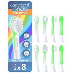demirdental Ersatzbürsten für Kinder passend für Philips Sonicare Ersatzbürsten Kids, Compact Mini geeignet für 3-6 Jahre, entspricht HX6034 HX6038, Grün, 8er Set