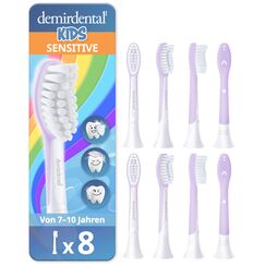 demirdental Ersatzbürsten for Kids passend für Philips Sonicare Ersatzbürsten Kids, Kinder Schallzahnbürsten, Kinder Ersatzbürsten ab 7 Jahre, entspricht HX6048, Lilac, 8er Set