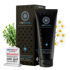IntHim Antibakterielle Intim Waschlotion Herren - pH-Hautneutrale Intimpflege Männer bei Juckreiz, trockener Haut & Ideal nach dem Sport (1 x 200ml)