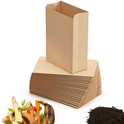 BIOGLÜCK® Biomüllbeutel 20L [50 Stück] Papiertüten für Biomüll – reißfest, nassfest & kompostierbar | Bio Müllbeutel aus Papier für Biomülleimer