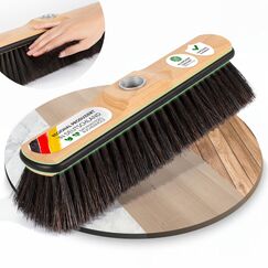 ORGAFLIX Premium Besen ohne Stiel Rosshaar mit Kantenschutz 28cm, extra staubbindend durch hochwertige Rosshaarmischung, Zimmerbesen, Kehrbesen ohne Besenstiel, Rosshaarbesen, Made in Germany