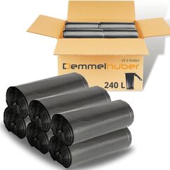 Müllsäcke 240 Liter extrastark & reißfest 60 μm Abfallsäcke, Müllbeutel, Müllsack, Abfallbeutel, Schwerlast Müllsäcke 240l extra stark für Haus, Garten, Industrie & Gastronomie (6 Rollen)