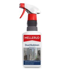 MELLERUD Duschkabinen Reiniger | 1 x 0,5 l | Wirksames Spray gegen Kalk- & Seifenreste in der Dusche | Badreiniger mit Abperleffekt | Langzeitschutz | bringt verlorenen Glanz zurück