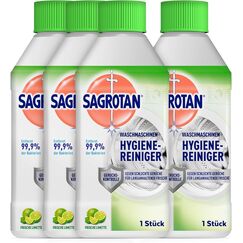 Sagrotan Waschmaschinen Hygiene-Reiniger Frische Limette – Maschinenreiniger für eine hygienische Waschmaschine – 4 x 250 ml