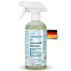 LABROTEC P1 Kunststoffreiniger für Fensterrahmen, Auto innen & außen, Sneaker & Böden (500ml) - Kunststoff Reiniger gegen Verschmutzungen - Plastikreiniger für Rolladen, Jalousien & Gartenmöbel
