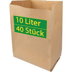 Biomüllbeutel 10L I 40Stk Bio Müllbeutel plastikfrei I Bio Papiermülltüten nass & reißfest I Kompostierbare Müllbeutel I Papier Biomüllbeutel I Papierbeutel Biotonne I Bio-Kompostbeutel