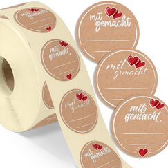 colortouch Etiketten Marmelade, 500 St Rund Handmade Aufkleber Zum Beschriften, Selbstklebend Homemade Sticker Für DIY Backen, Briefumschlag, Hochzeit Geschenktüten Papiertüten Dekoration, Vintage