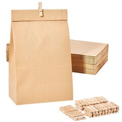 Guheake® Papiertüten 50 Stück Braun - 15 x 27 x 9 cm Kraftpapier tüten Fettdicht Braune Geschenktüten, DIY Weihnachten Adventskalender, Mitgebseltüten, Süßigkeiten, Butterbrottüten