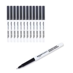 Amazon Basics Ultra Fine Point Permanent Markers, Black, 12-Pack
