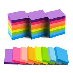 24 Packung Farbige Haftnotizen 51 x 38 mm, Selbstklebende Klebezettel, Helle Haftnotizzettel Bunte Rechteckig Sticky Notes für Büro Zuhause Schule Sitzung, 75 Blätter/Block