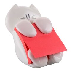 Post-it Dispenser Z-Notes CAT, Dispenser mit 1 Block Super Sticky Z-Notes, 90 Blatt pro Block, 76 mm x 76 mm, Farbe: Pink - Für eine unkomplizierte Einhand-Notizausgabe auf deinem Schreibtisch