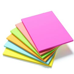 6 X 8 in Creative Extra Large Sticky Giant Pads, 6 brillante Farben sortiert, 203 mm x 152 mm, 50 Blatt/Pad, 6 Blöcke für Entwürfe, Präsentationen, Workshops, selbstklebende Organisationsmittel