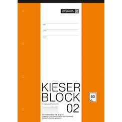 Brunnen 1042942 KIESER-Block Lineatur 2 (A4, 50 Blatt, gelocht, 80 g/m², Klasse 2)