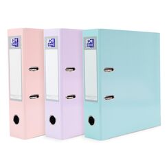 Oxford Premium Akten-Ordner A4, pastell, 8 cm breit, Kunststoff Ordner, 3 Farben, 3 Stück