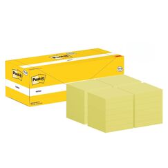 Post-it Notizen Kanariengelb, Vorteilspackung mit 24 Blöcken, 100 Blatt pro Block, 76 mm x 76 mm, Farbe: Gelb - Selbstklebende Notizzettel für Notizen, To-Do-Listen und Erinnerungen