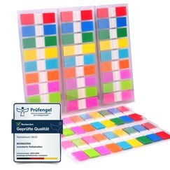 Sticky Notes,moinkerin 900 Stücke Haftnotizen Tabs Haftstreifen Transparente Haftnotizen PET Mehrfarbig für Lesezeichen,Studieren,Büro,Schulplaner Memo