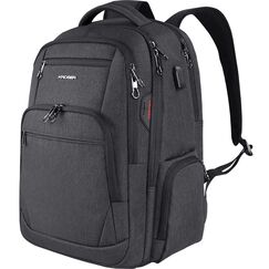 KROSER Laptop Rucksack Herren 17,3'' Business Rucksack Schulrucksack Großer Wasserdicht Taschen Reise Backpack Daypack für College/Männer/Frauen Schwarz MEHRWEG