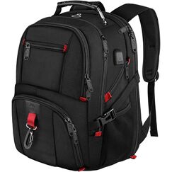 MATEIN Groß Laptop Rucksack Herren 50L, 17,3 Zoll Arbeit Wasserdicht Backpack Laptoptasche Reisen Rucksack, Schulrucksack Teenager Jungen Anti Diebstahl Business Schwarz