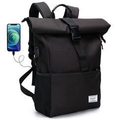 MoFut Rucksack Damen Groß Rucksäcke Herren Groß Schulrucksack viele Fächer mit 15,6" Laptopfach, Unisex Rolltop Rücksack Wasserdicht, Lässiger Backpack Schule Freizeit Uni Arbeit Wandern.