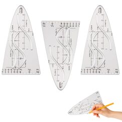 Parabelschablone Mathe,3 Stück Parabelschablone,Parabel Lineal Schablone.Abstrakte Biegbar Die Flexible für Geometrie,Große Kurvenlineal Lineale,Mathe-Geometrie-Set Zeichenschablone