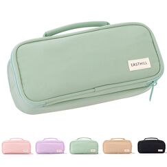 EASTHILL große Kapazität Federmäppchen Pen Pouch Organizer Canvas Bleistift Tasche mit Griff Schulbedarf für Mädchen-Grün