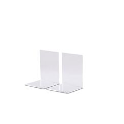 MAUL Buchstütze aus Acryl (2er Pack) 10x8x10cm | Bücherhalter, Organizer für Kinder, Bücher, Büro, Regal | Bücherstütze im stilvollen Acryl Design | Möbelschonender Buchhalter | Glasklar
