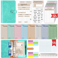 Budget Planner Deutsch Geld Sparen - Bugetplaner Startset mit 8 Sparchallenges - Finanzplaner Haushaltsbuch - Geld Organizer Sparbuch - Cash Stuffing - Budget Binder A6 - Sparen mit Umschlagmethode