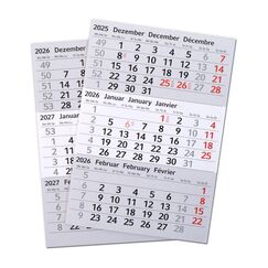 Timr Ersatz Kalendarium 2026 und 2027 I magnetisch I für Tischkalender aus Edelstahl in gebürsteter Optik Geschenkidee für Freunde Familie I tr283