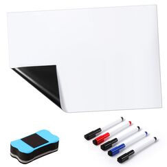 Blendura A3 Magnetische Whiteboard-Folie, Magnettafel für Kühlschrank mit 5 Stiften und Schwamm, DIY Magnetisches für Schule, Büro und Zuhause