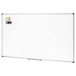 Amazon Basics Magnetisches Whiteboard mit Stifthalter Aluminiumrahmen trocken abwischbarer Schreibfläche 90cm x 60cm (BxH) inklusive 6 Magneten 1 Tafelwischer und 2 trocken abwischbaren Markern Weiß