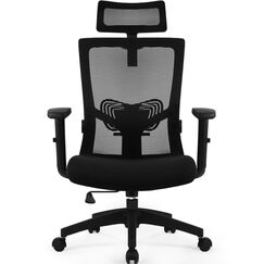 Daccormax Bürostuhl Ergonomisch, Schreibtischstuhl mit Verstellbarer Kopfstütze, Armlehnen, Lendenwirbelstütze, Drehstuhl Wippfunktion, Chefsessel aus Mesh,Rückenschonend, Bürostuhl 150kg