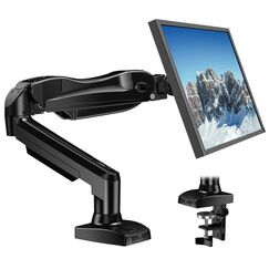 HUANUO Monitor Halterung für 13 bis 32 Zoll Bildschirme, Einzelner Monitorarm Ständer Hält 2~9 kg, Höhenverstellbare mit Neigungen, Schwenken, Dreht, VESA 75 & 100 mm