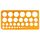 Namner Kreisschablone, mit 36 Kreisen, Kreis Schablonen zum Malen, Kreis Lineal für Zeichenhilfen, Quilling Schablone, Transparent Orange, Farbe: OR - 1 stk