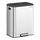 SONGMICS Mülleimer Küche, Mülltrennsystem 2 x 30 L, 2 Fächer für Recycling und Restmüll, Abfalleimer, Inneneimer, Edelstahl, Softclose-Deckel, breites robustes Pedal, metallicsilber LTB556E01, Größe: 60 L, Farbe: Metallicsilber