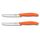 Victorinox Swiss Classic, Frühstücksmesser, Brötchenmesser Set 2teilig, Scharfe Klinge, Wellenschliff, 11 cm, Rostfreier Stahl, Orange, Stil: New Design, Größe: 22 centimeters, Farbe: orange