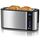 Balter Toaster 4 Scheiben, Langschlitz, Edelstahl, Brötchenaufsatz, LCD Display mit Restzeitanzeige, Auftaufunktion, Brotzentrierung, Krümelschublade, TS-04-LCD, Farbe: Silber, Farbe: Silber