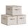 SONGMICS Aufbewahrungsbox mit Deckel, faltbare Stoffbox mit Griffen, Aufbewahrung für Kleidung, Vliesstoff, 3er Set, 40 x 30 x 25 cm, sandbeige RZB003K01, Größe: 3er Set (40L x 30W x 25H cm), Farbe: Sandbeige