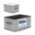 TOPP4u grosse Aufbewahrungs-Boxen Stoff 38x26x20 cm, 2er Set, Boxen Aufbewahrung gross, Aufbewahrungskorb faltbar, Schrank Organizer Box, Kisten für Kleiderschrank, Ordnungsbox in Grau-Beige, Größe: 38x26x20 cm - 2x, Farbe: Grau-beige