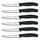 Victorinox Swiss Classic Profi Steak- und Pizzamesser-Set, 6-teilig, Tafelmesser, Wellenschliff, Scharfe Klingen, 11 cm, Robuste Kunststoffgriffe, Schwarz, Farbe: Grün