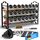 Deco haus® Gewürzregal Stehend & Wand [MIT GEWÜRZDOSEN & ETIKETTEN] - Gewürz Organizer - Spice Rack Organizer - Gewürzständer - Gewürzregalsystem Hängend - Gewürzaufbewahrung - Gewürzgläser mit Regal, Farbe: Schwarz - 24er Set