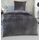 DreamHome Winter Wende Plüsch Bettwäsche 135x200 Nicky-Teddy Cashmere Touch Coral Fleece Bettdezug + Kissenbezug 80x80, Farbe:Grau, Farbe: Grau