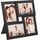 SONGMICS Bilderrahmen-Collage, 4 Fotorahmen für 10 x 15 cm Bilder, Fotocollage, Wandcollage, Multi-Rahmen, Wanddeko, tintenschwarz RPF25BK, Größe: 4 Marcos, Farbe: Tintenschwarz