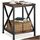 tectake® Industrial Möbel, Beistelltisch Holz und Metall, Schlafzimmer Nachttisch mit 2 Ebenen, Couchtisch mit X-Streben, Wohnzimmertisch, Beistelltisch Couch - Industrial Holz dunkel, rustikal, Stil: Carlton, Farbe: Industrial Holz Dunkel, Rustikal