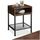 tectake® Nachttisch, Beistelltisch Couch mit offenem Fach und Gitterablage, Pflanzenständer, Möbel Deko Schlafzimmer, Nachtschrank, Wohnzimmer Möbel, Zimmer Deko - Industrial Holz dunkel, rustikal, Stil: Harlow, Farbe: Industrial Holz Dunkel, Rustikal