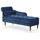 Vesgantti Velvet Chaiselongue, Indoor Lounge Sofa mit linker Armlehne und Lendenkissen, Recamiere für Wohnzimmer, Schlafzimmer und Büro, Samt Loungesessel 149.5 x 54 x 76CM, Farbe: Blau
