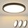 ZMH Deckenlampe LED Deckenleuchte Flach - 3ER Schlafzimmerlampe Ø23cm Küchenlampe Schwarz 18W Schlafzimmer Deckenbeleuchtung Badezimmerlampe IP44 Badlampe Rund Flurlampe Warmweiss für Badezimmer Flur, Größe: Warmweiß-3ER, Farbe: Schwarz-m